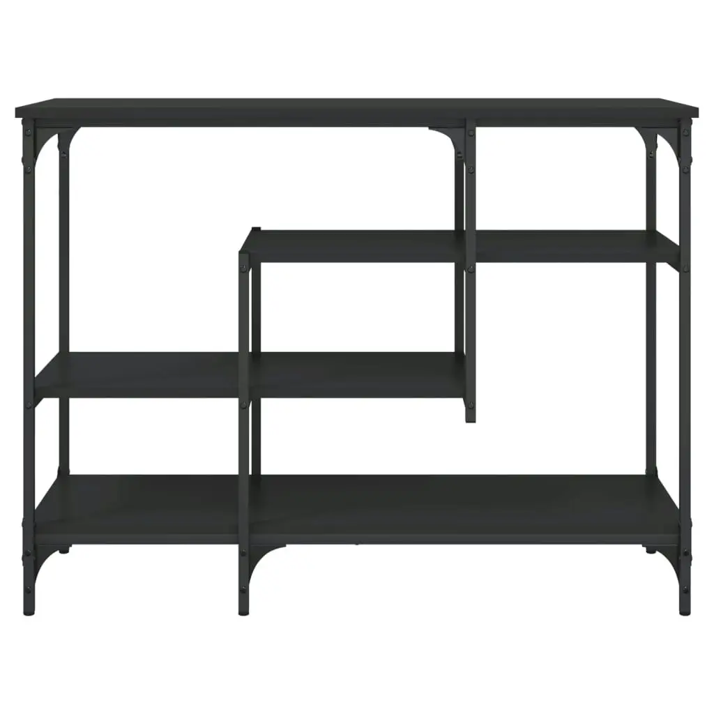 Console Table with Shelves Black 100x35x75 cm 837787