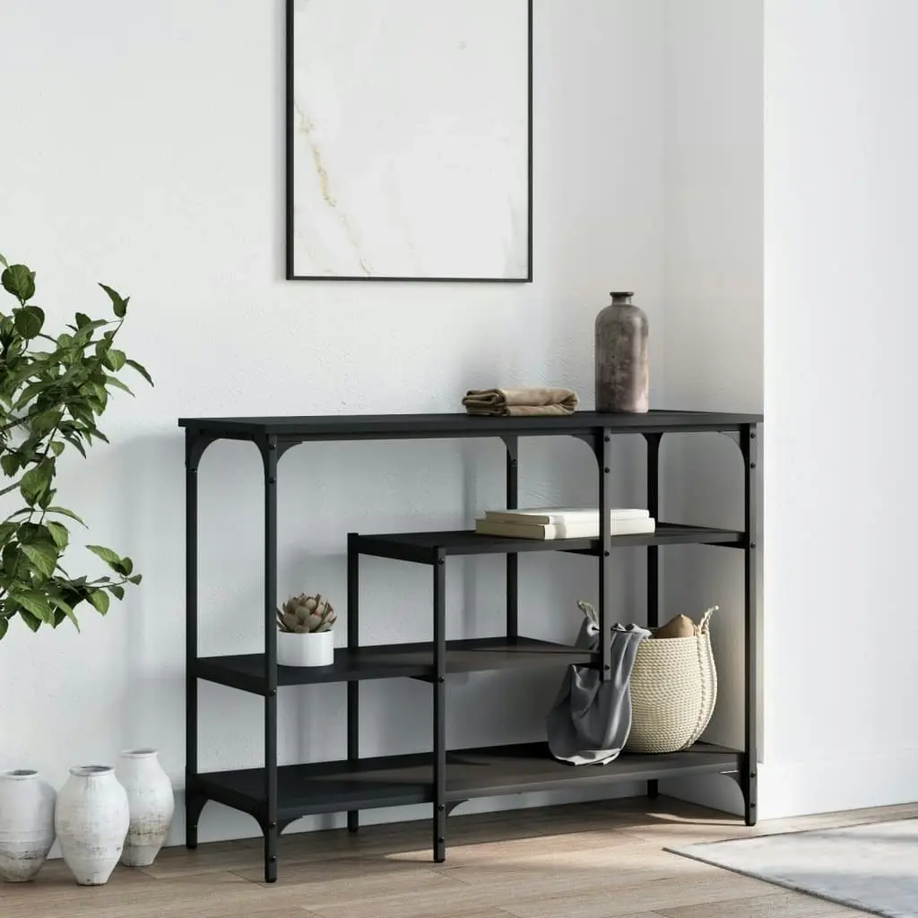 Console Table with Shelves Black 100x35x75 cm 837787