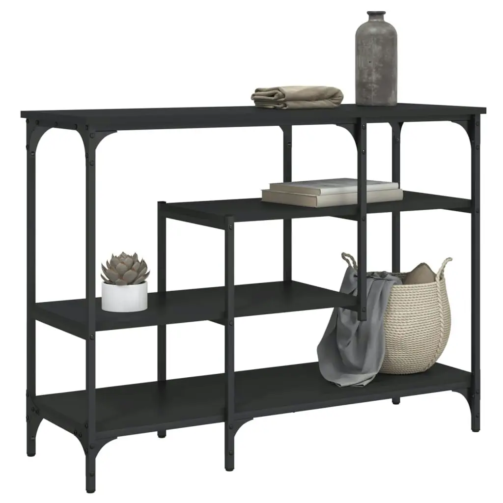 Console Table with Shelves Black 100x35x75 cm 837787