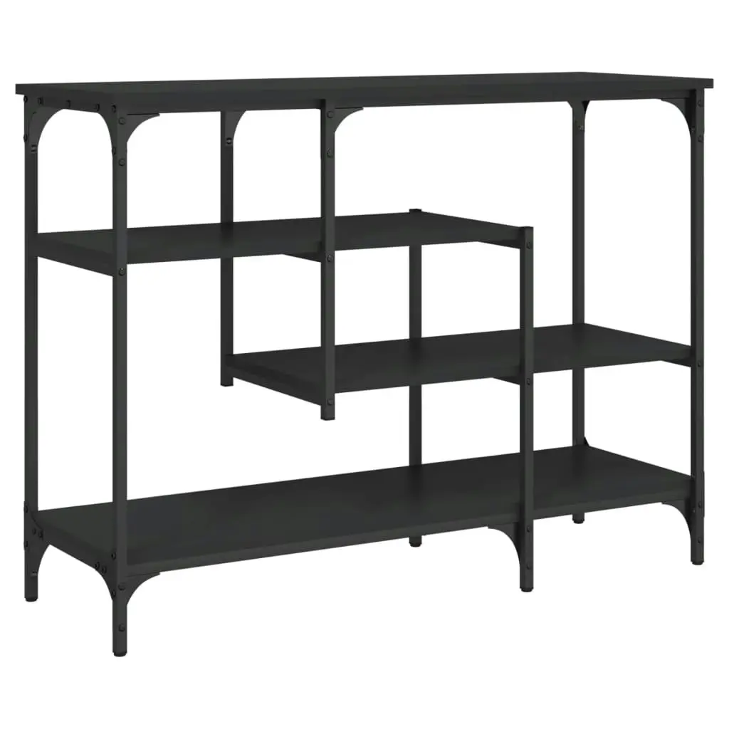 Console Table with Shelves Black 100x35x75 cm 837787