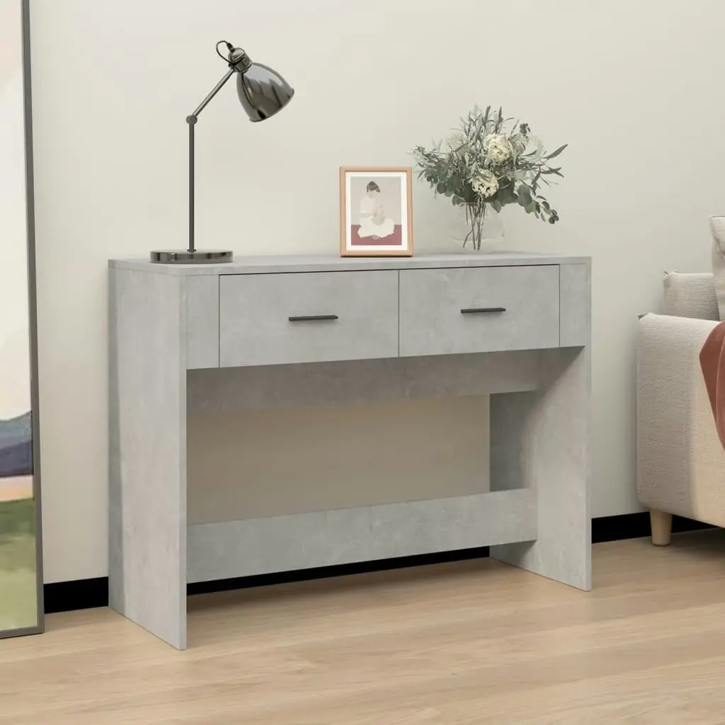 Console Table Concrete Grey 100x39x75 cm Engineered Wood 816780