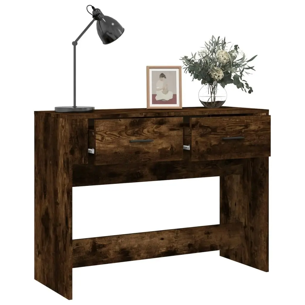 Console Table Smoked Oak 100x39x75 cm Engineered Wood 816781