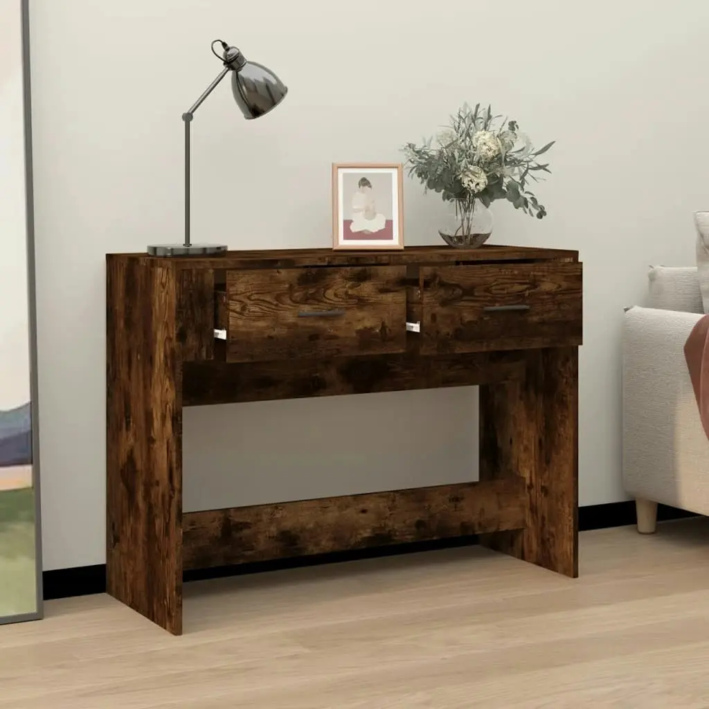 Console Table Smoked Oak 100x39x75 cm Engineered Wood 816781