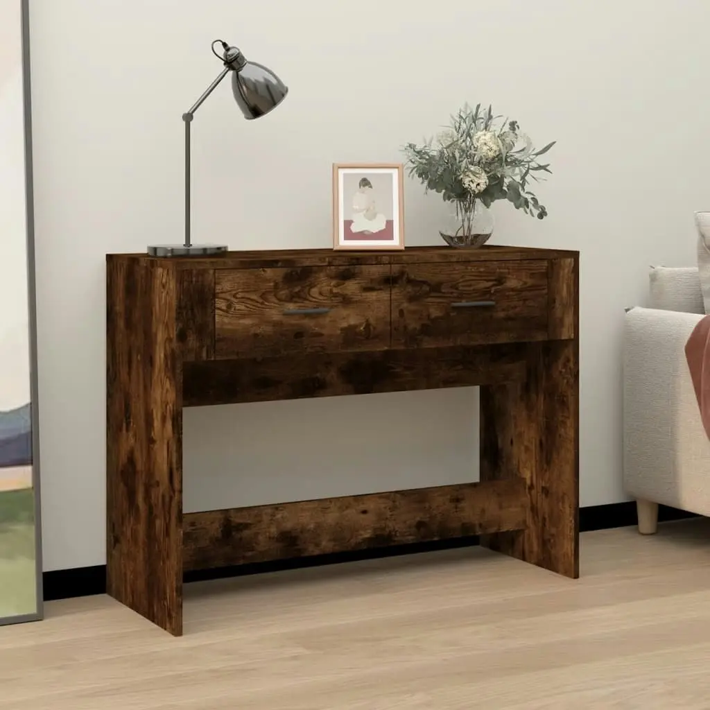 Console Table Smoked Oak 100x39x75 cm Engineered Wood 816781