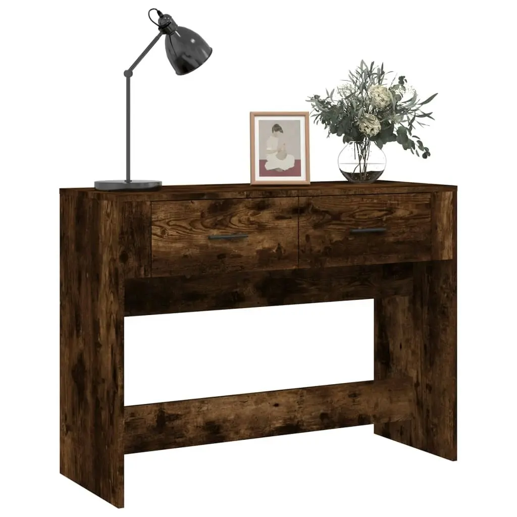 Console Table Smoked Oak 100x39x75 cm Engineered Wood 816781