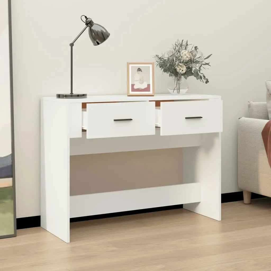 Console Table White 100x39x75 cm Engineered Wood 816776