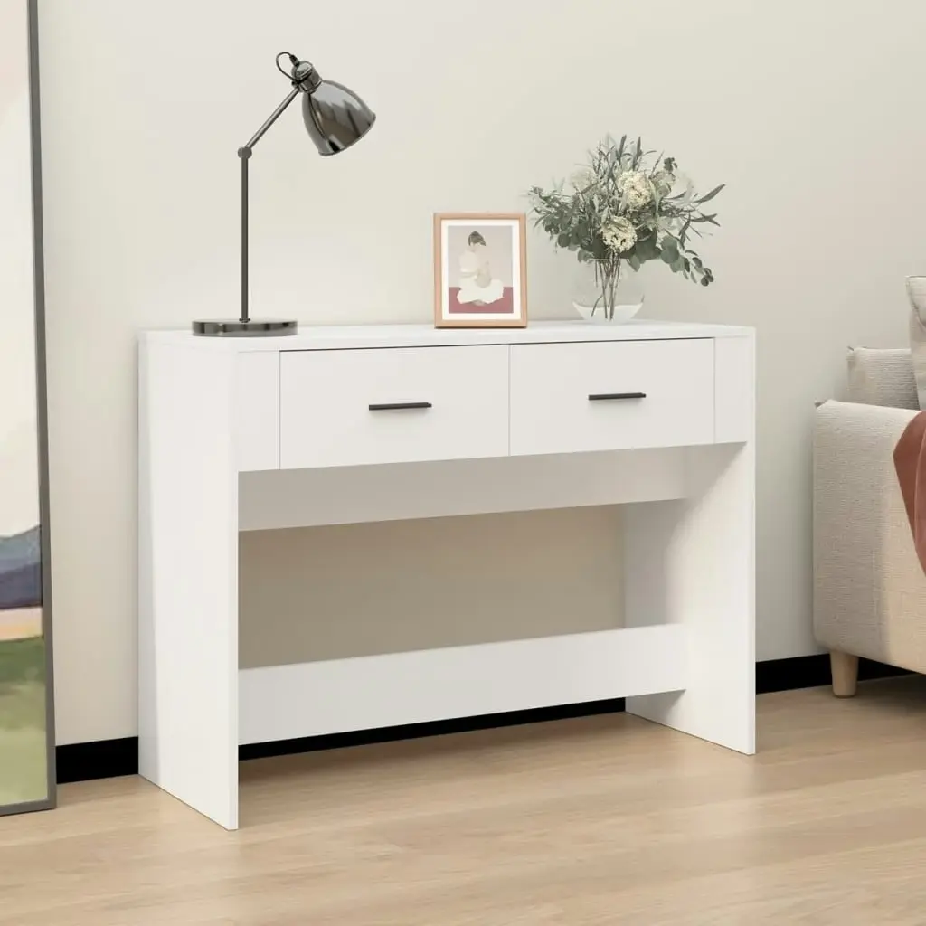 Console Table White 100x39x75 cm Engineered Wood 816776