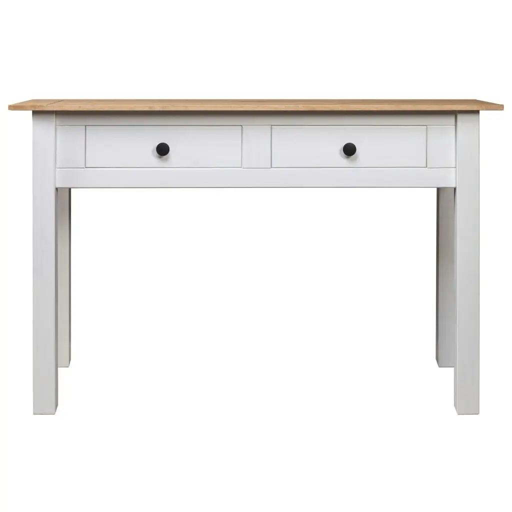 Console Table White 110x40x72 cm Solid Pine Wood Panama Range 282681