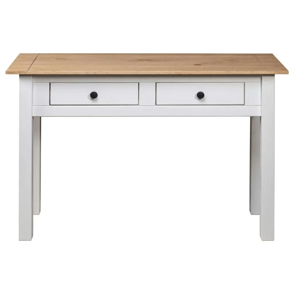 Console Table White 110x40x72 cm Solid Pine Wood Panama Range 282681