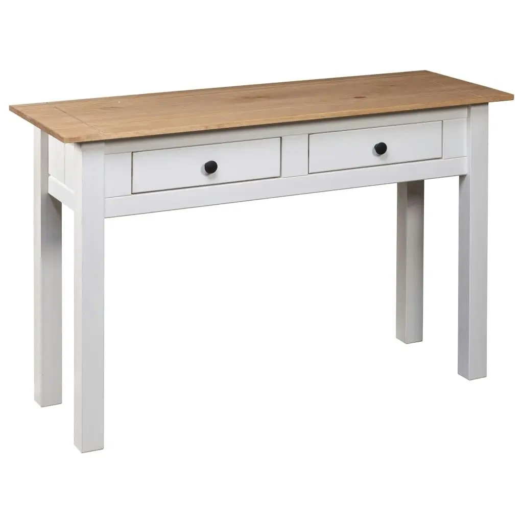 Console Table White 110x40x72 cm Solid Pine Wood Panama Range 282681