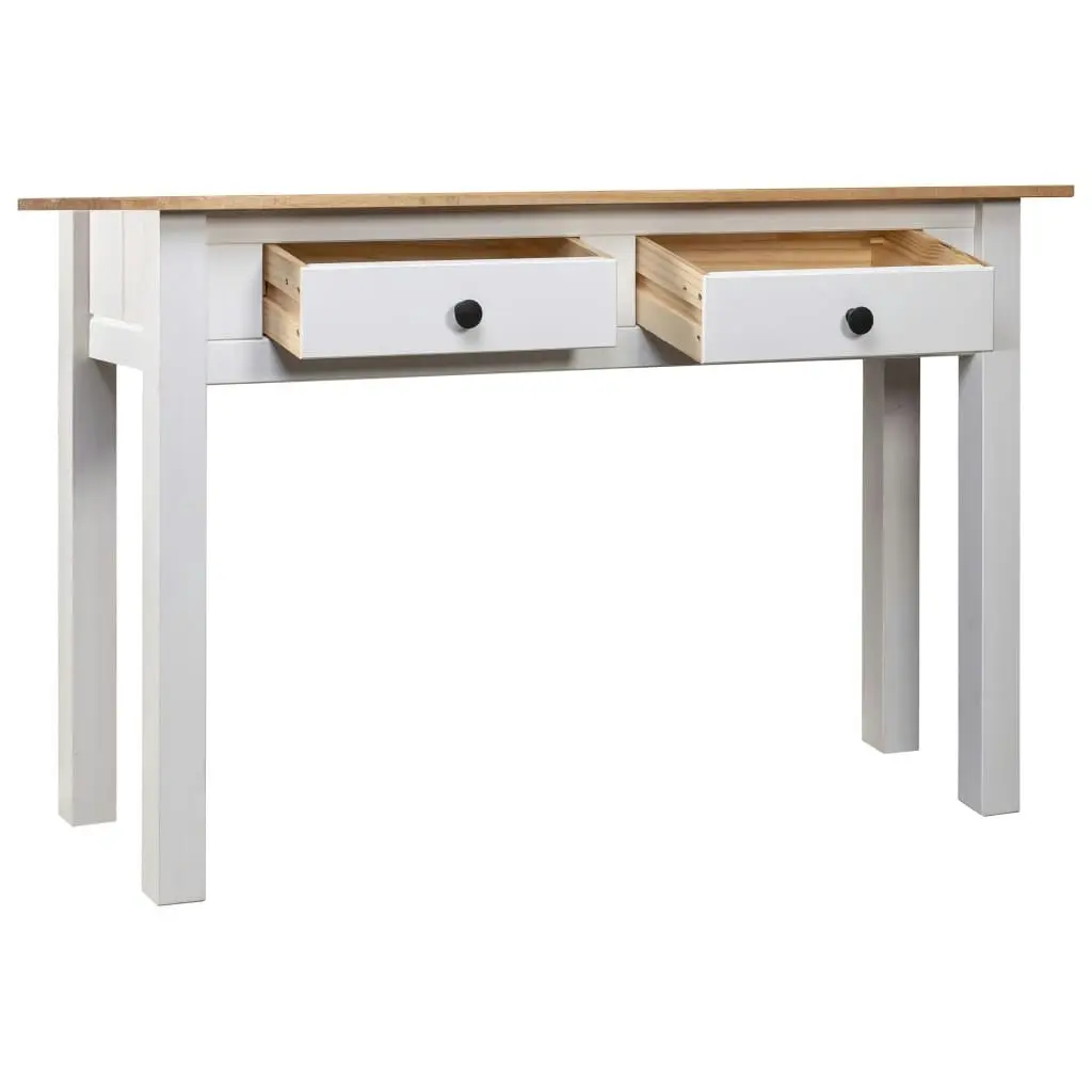 Console Table White 110x40x72 cm Solid Pine Wood Panama Range 282681