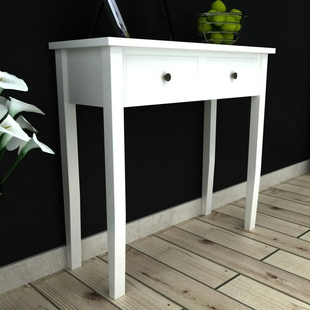 Dressing Console Table with Two Drawers White 241145