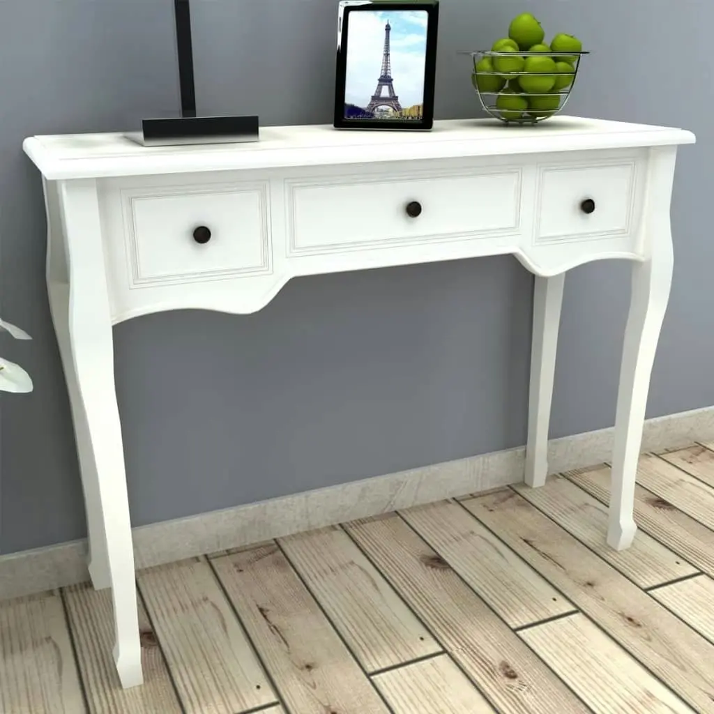 Dressing Console Table with Three Drawers White 241143