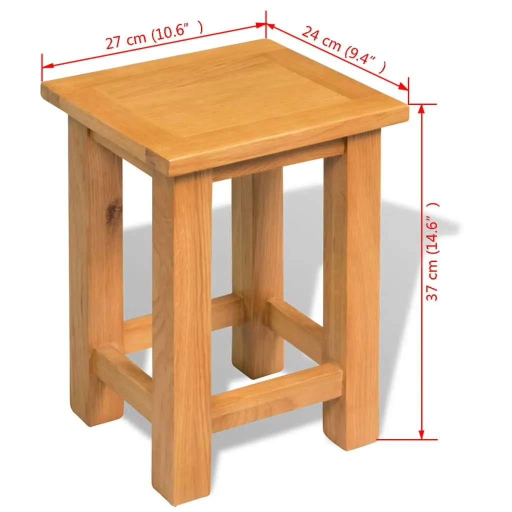 End Table 27x24x37 cm Solid Oak Wood 244207