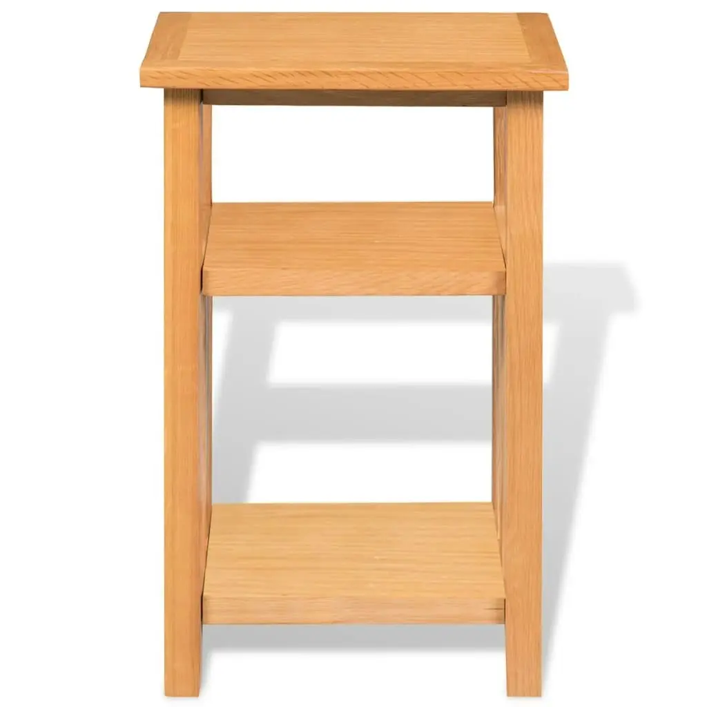 End Table with Magazine Shelf 27x35x55 cm Solid Oak Wood 244211