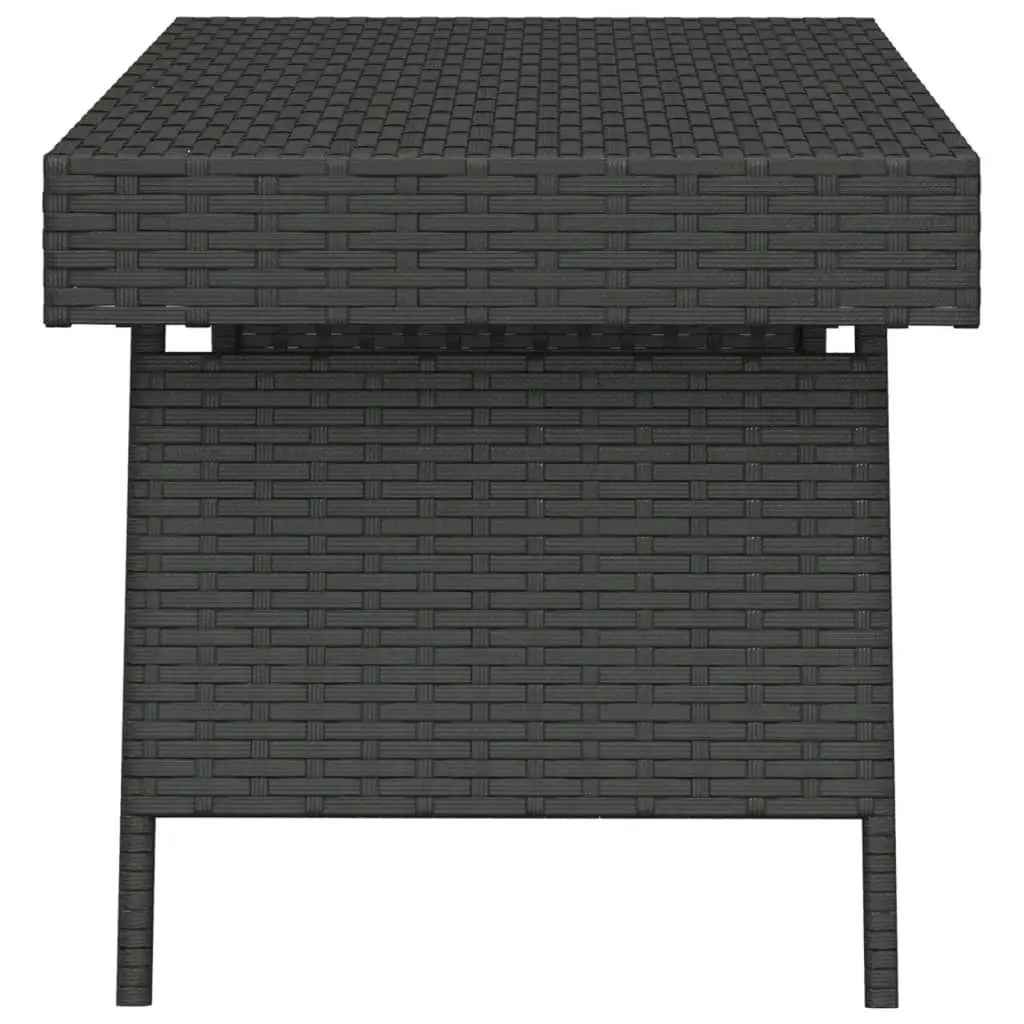 Foldable Side Table Black 60x40x38 cm Poly Rattan 319408