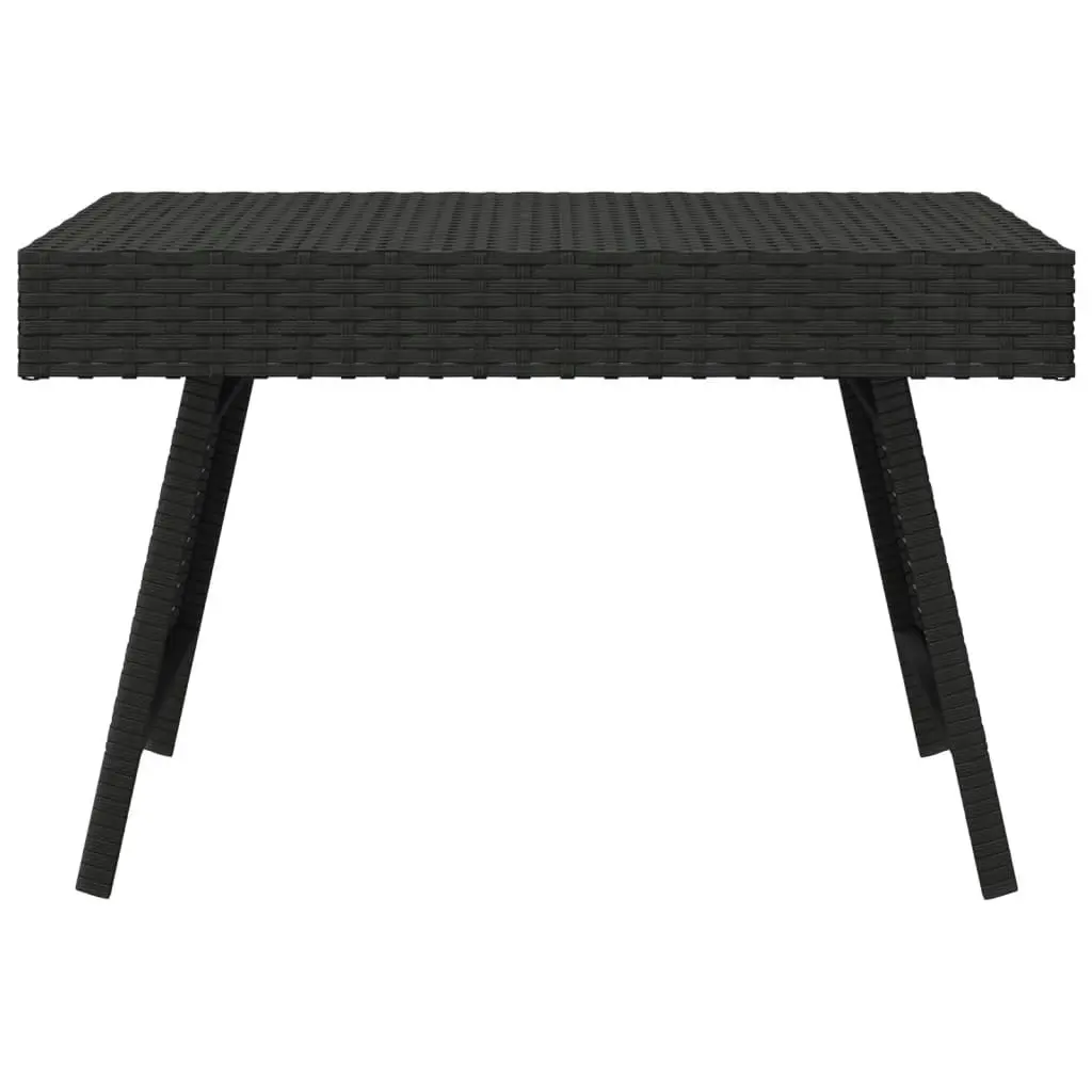 Foldable Side Table Black 60x40x38 cm Poly Rattan 319408