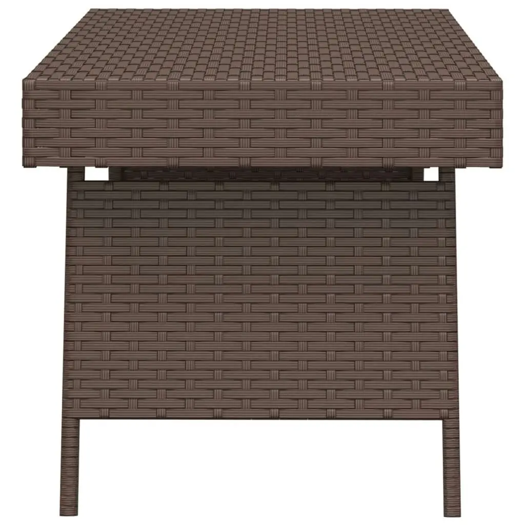 Foldable Side Table Brown 60x40x38 cm Poly Rattan 319409