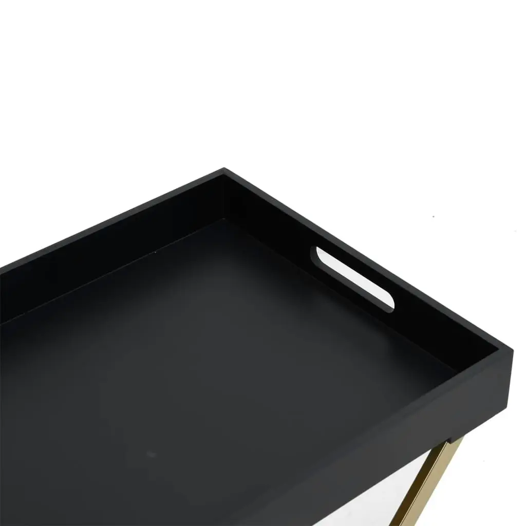 Folding Table Gold and Black 48x34x61 cm MDF 331659