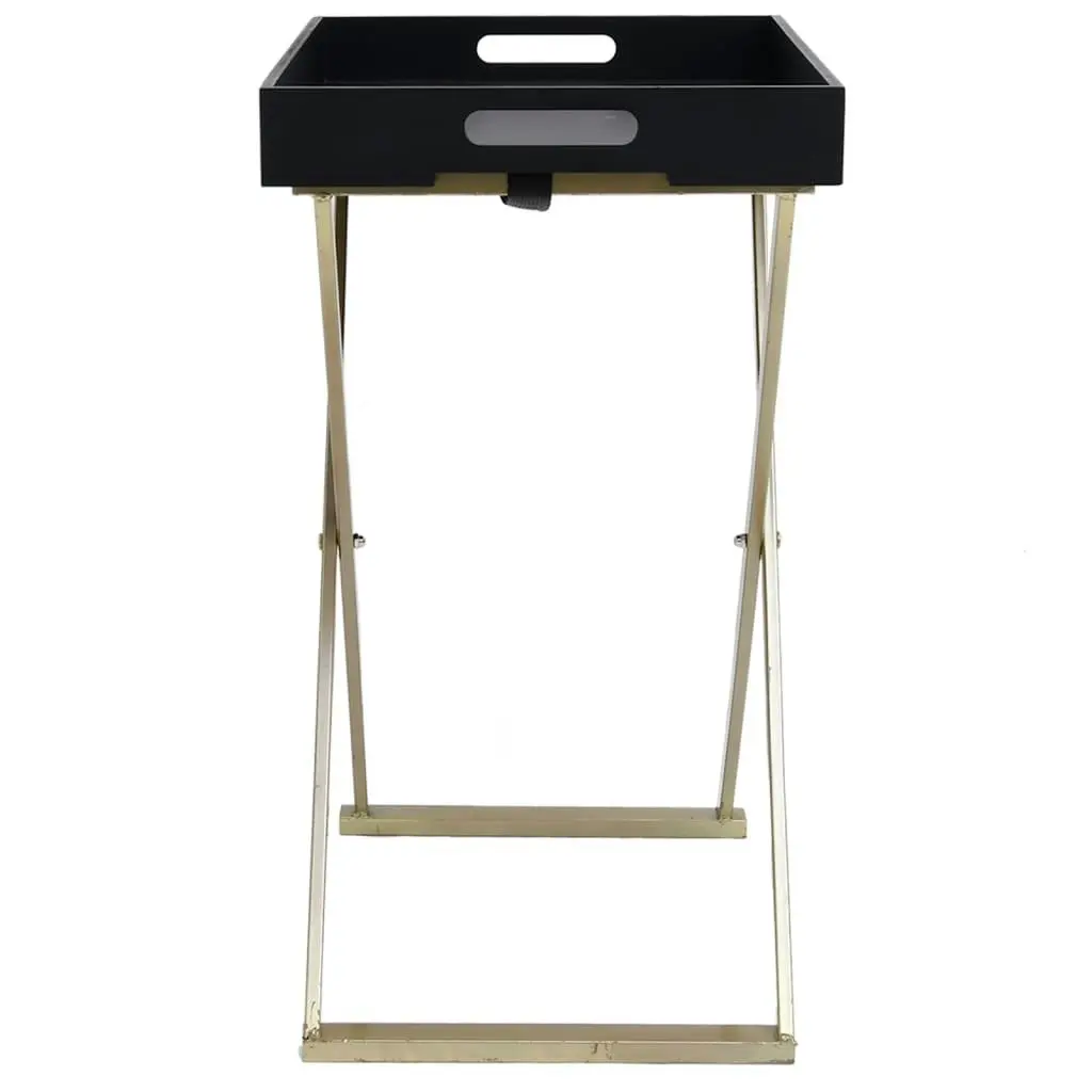 Folding Table Gold and Black 48x34x61 cm MDF 331659