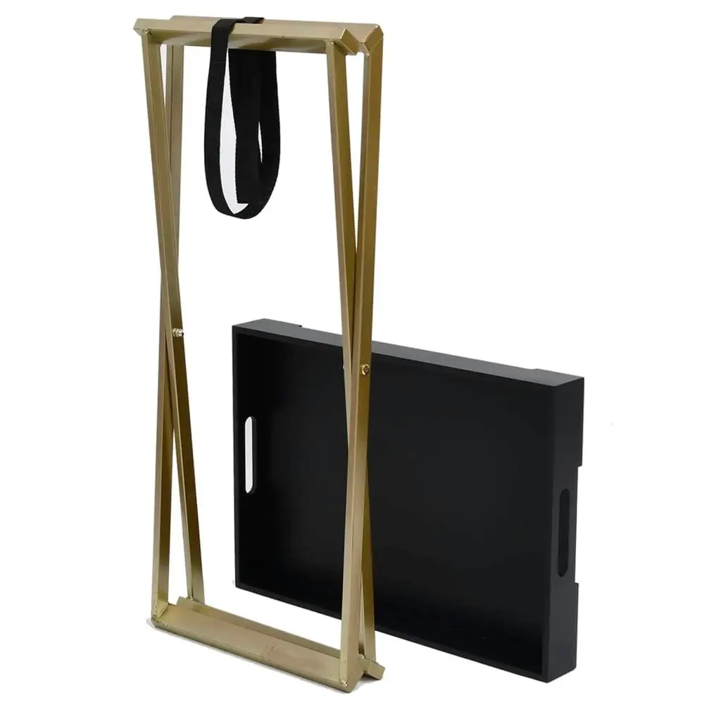 Folding Table Gold and Black 48x34x61 cm MDF 331659