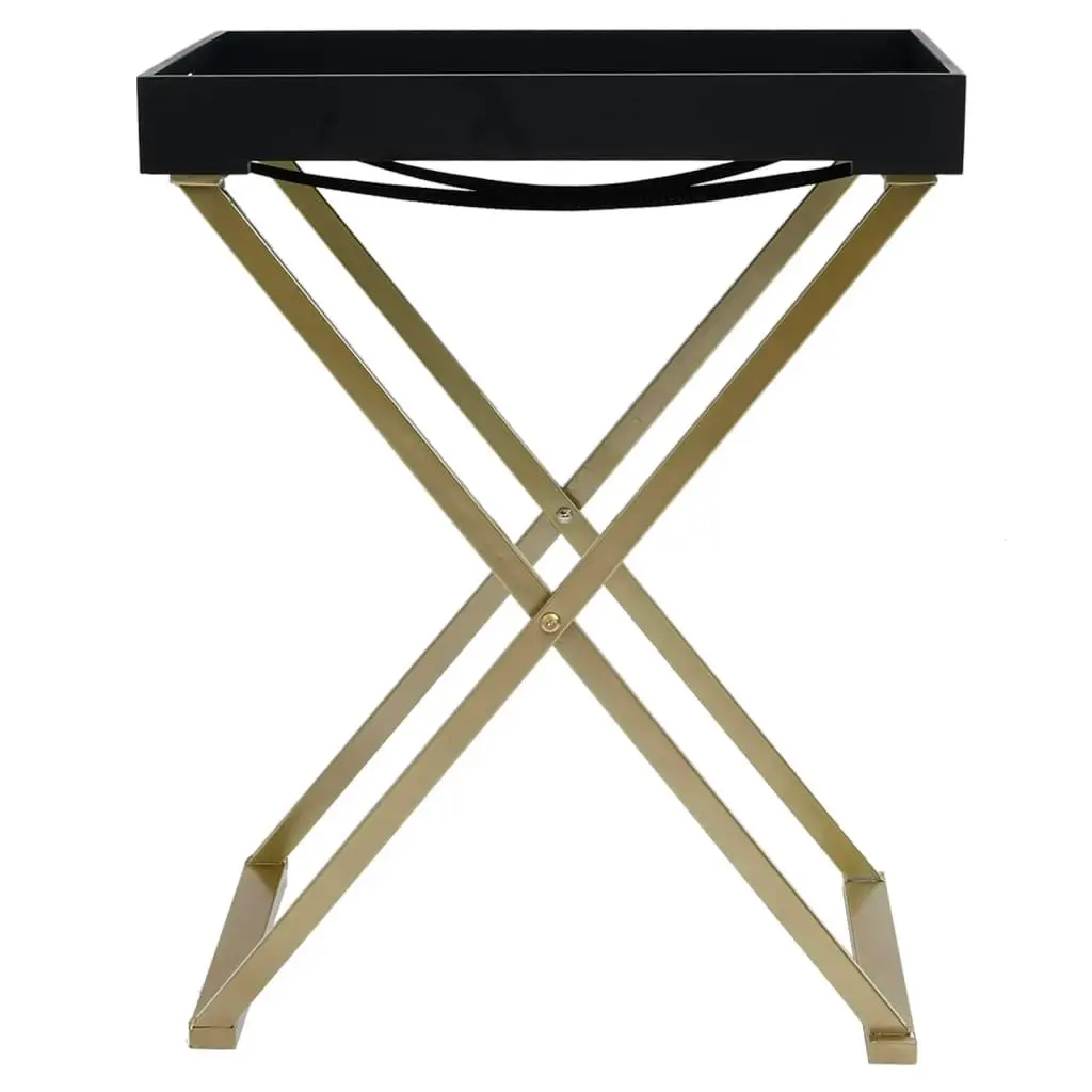 Folding Table Gold and Black 48x34x61 cm MDF 331659