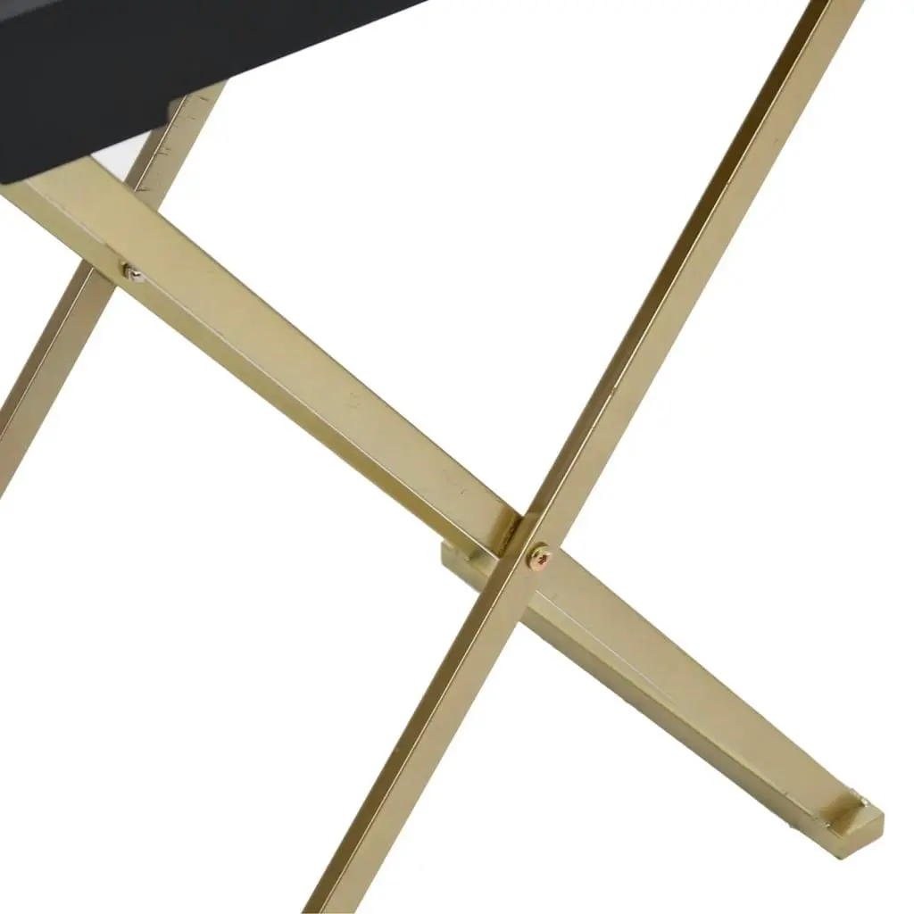 Folding Table Gold and Black 48x34x61 cm MDF 331659