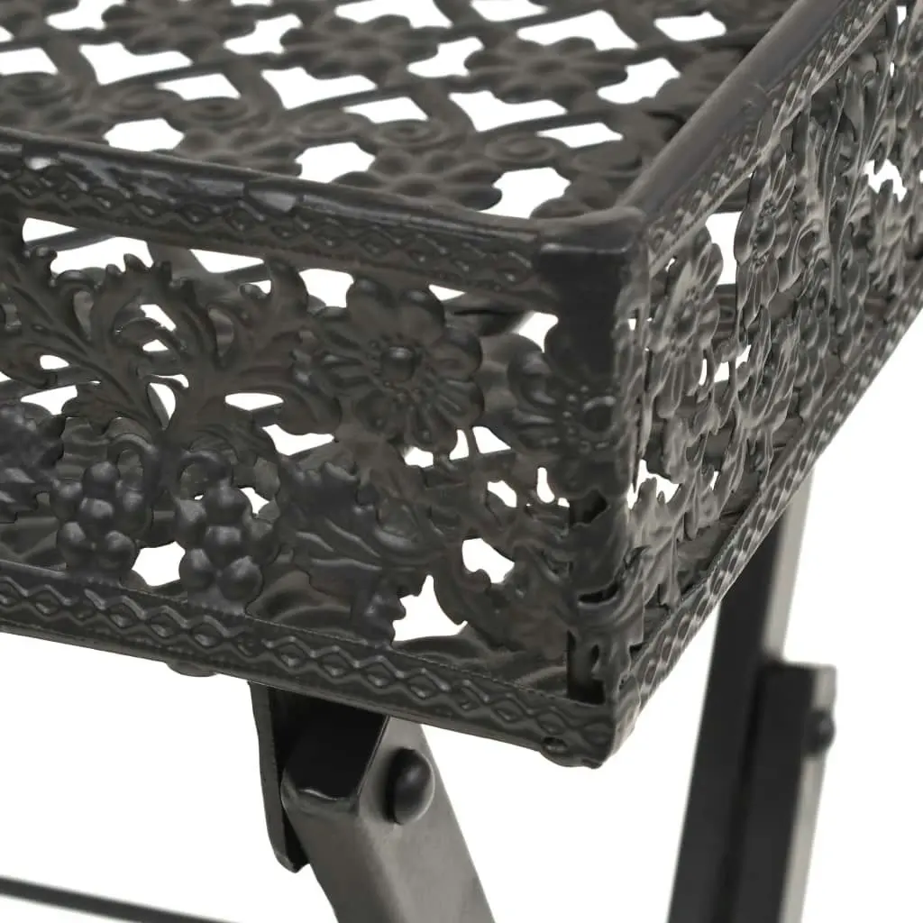 Folding Tea Table Vintage Style Metal 58x35x72 cm Black 245941