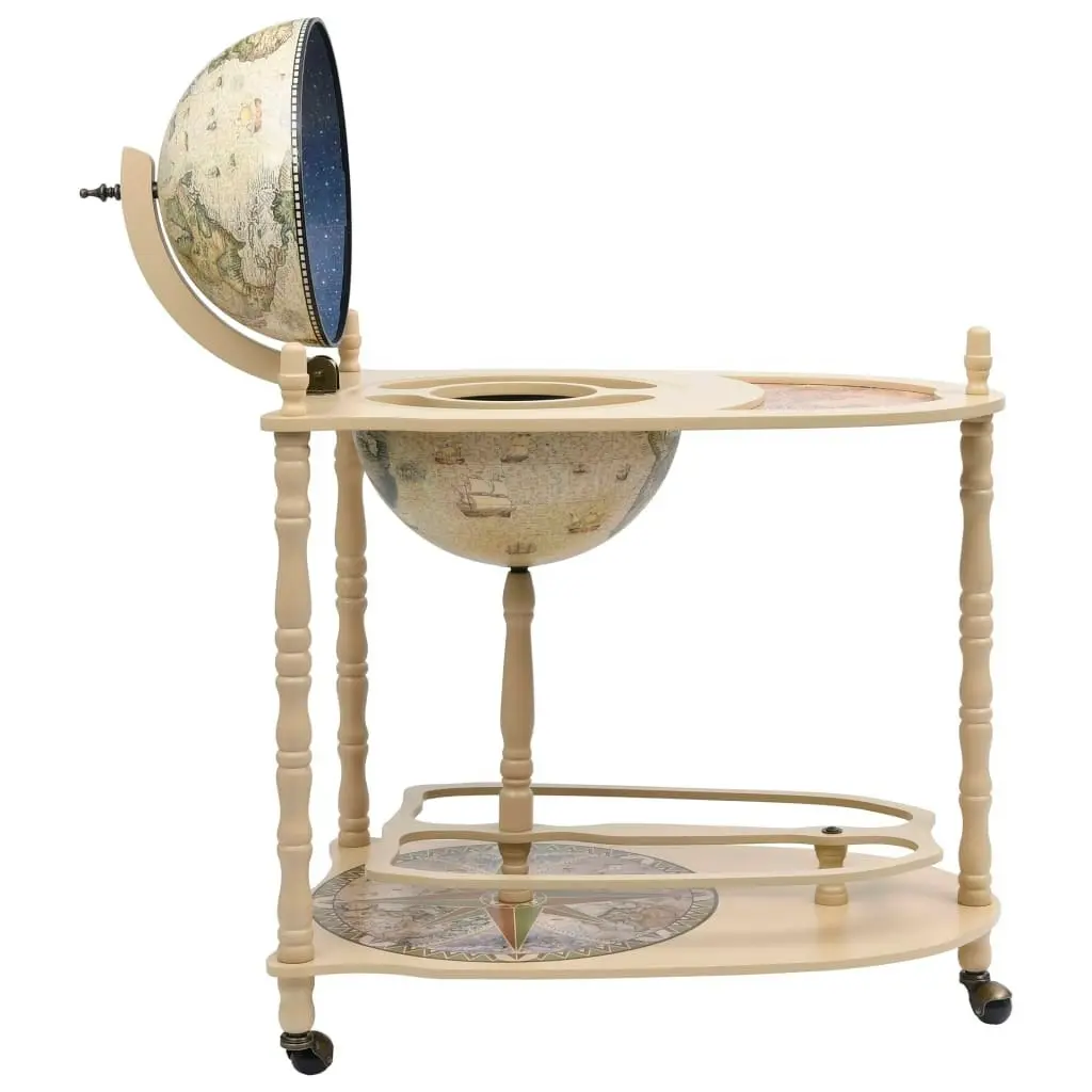 Freestanding Globe Bar Wine Stand Eucalyptus Wood Green 320908