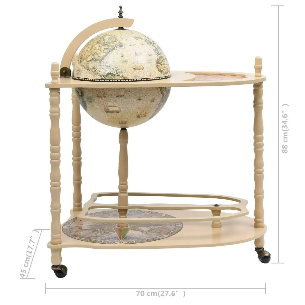 Freestanding Globe Bar Wine Stand Eucalyptus Wood Green 320908