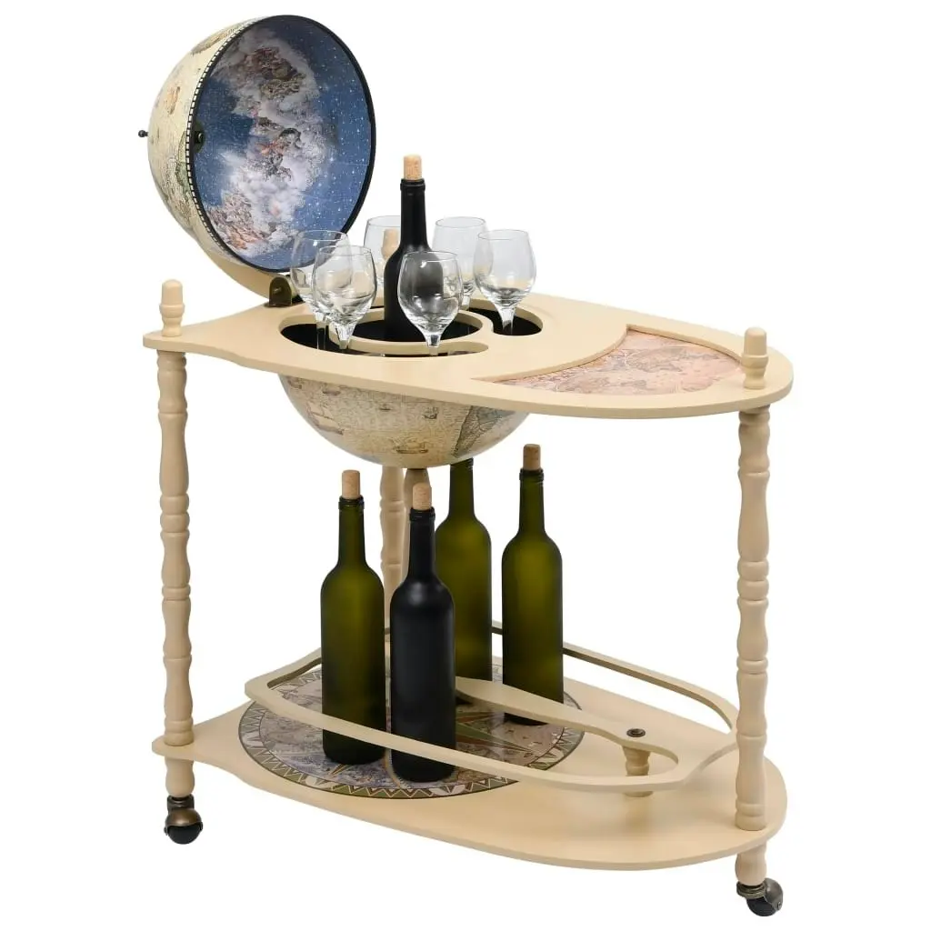 Freestanding Globe Bar Wine Stand Eucalyptus Wood Green 320908