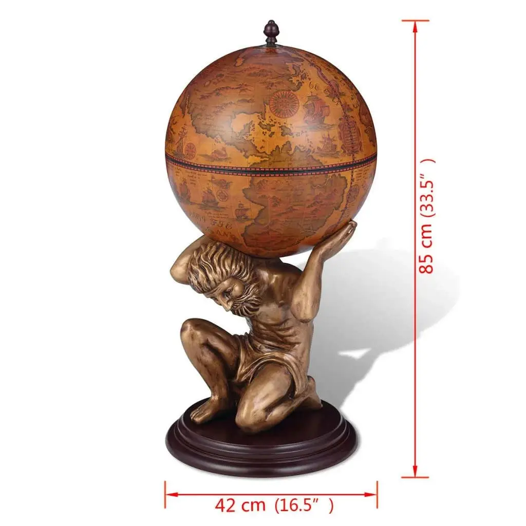 Globe Bar Wine Stand Atlas Design 42x42x85 cm 241958