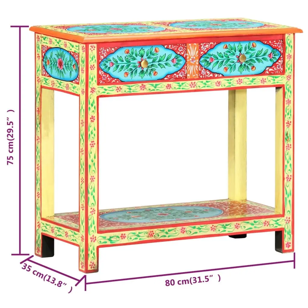 Hand Painted Console Table 80x35x75 cm Solid Mango Wood 286159