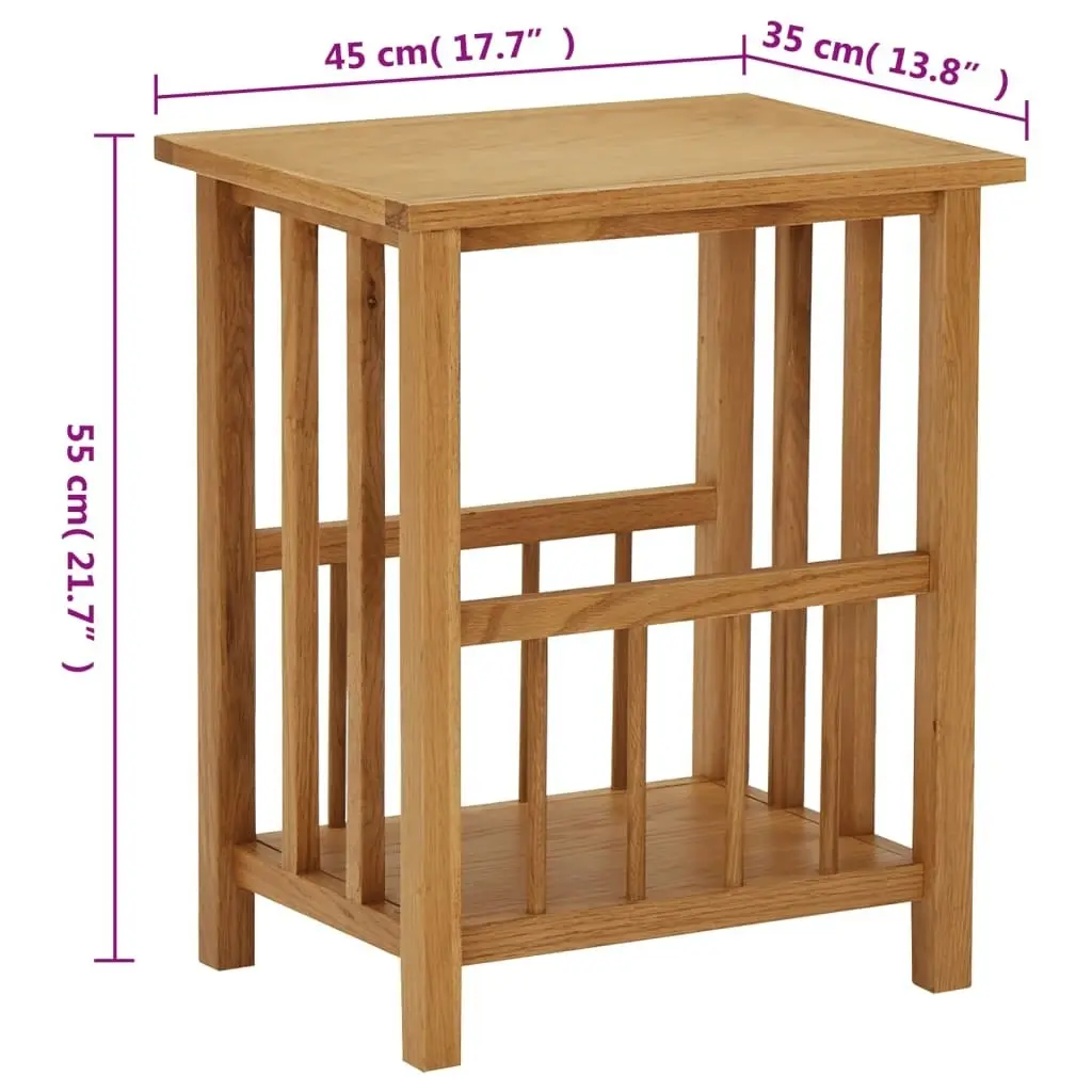 Magazine Table 45x35x55 cm Solid Oak Wood 289183