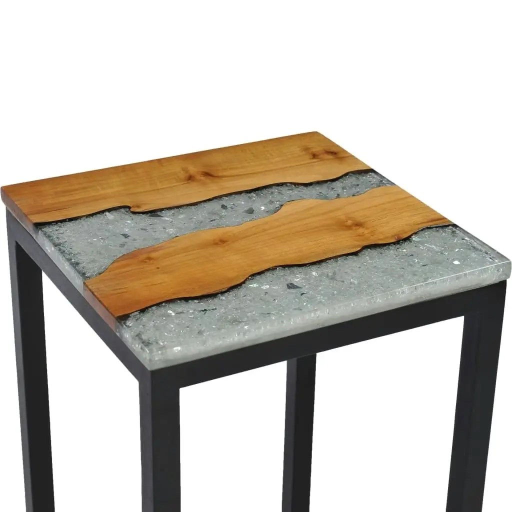 Nesting Tables 3 pcs Solid Teak Wood and Polyresin 281648