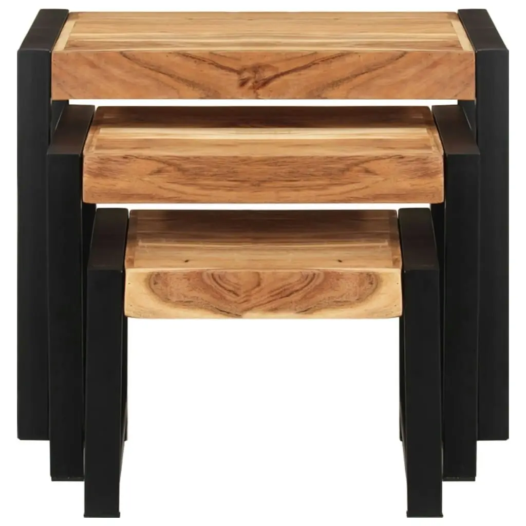 Nesting Tables 3 pcs Solid Wood with Sheesham Finish 321552