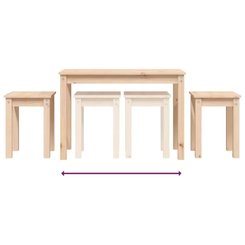 Nesting Tables 3 pcs Solid Wood Pine 824978