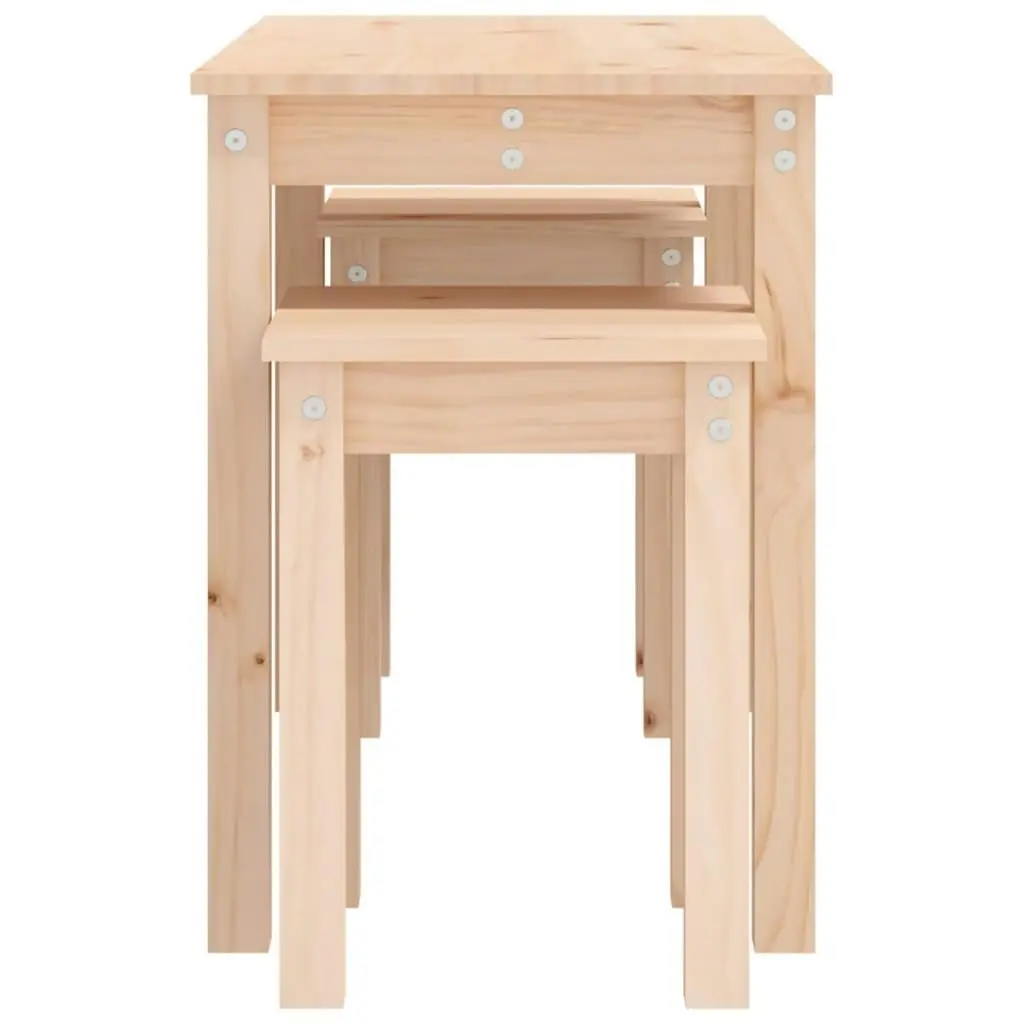 Nesting Tables 3 pcs Solid Wood Pine 824978