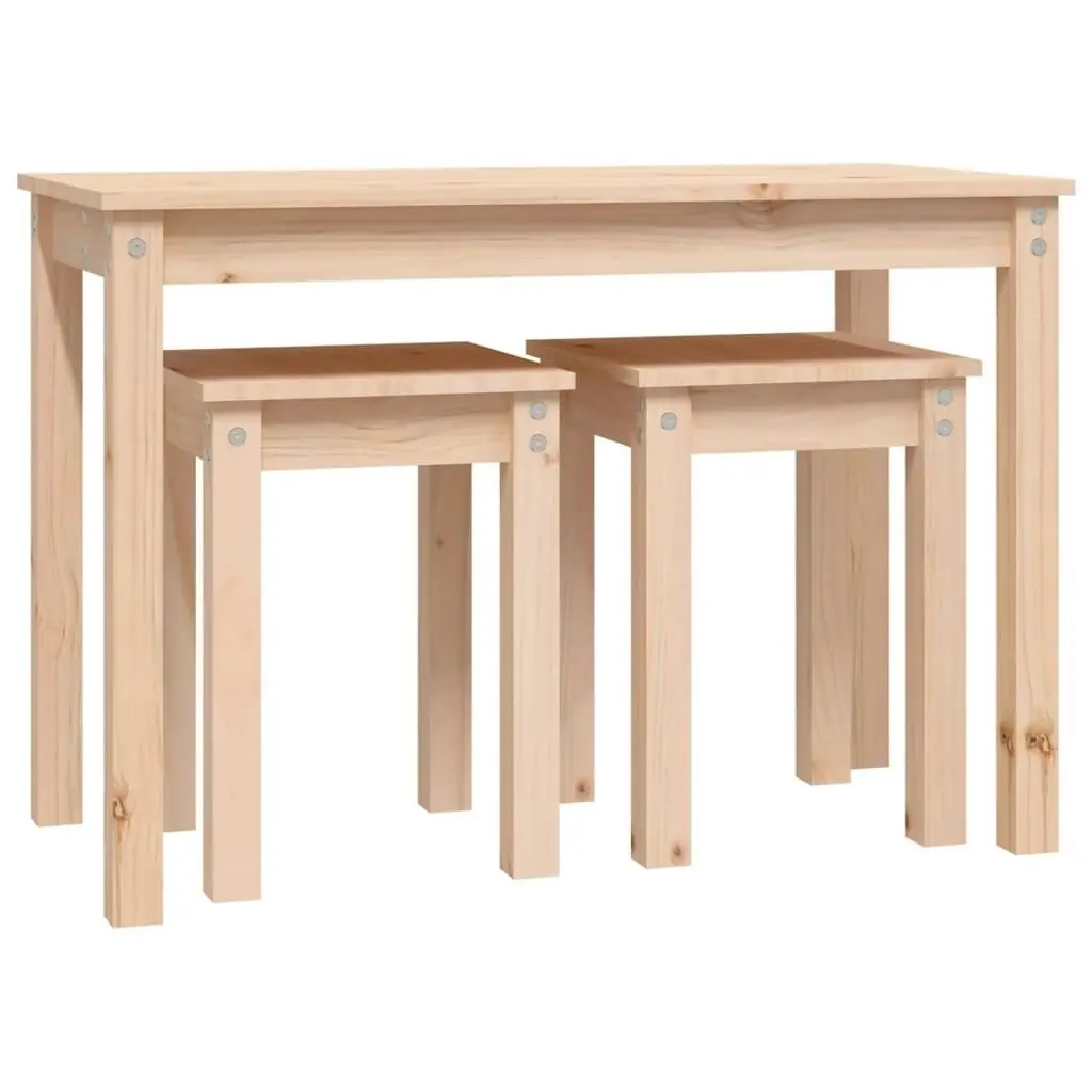 Nesting Tables 3 pcs Solid Wood Pine 824978