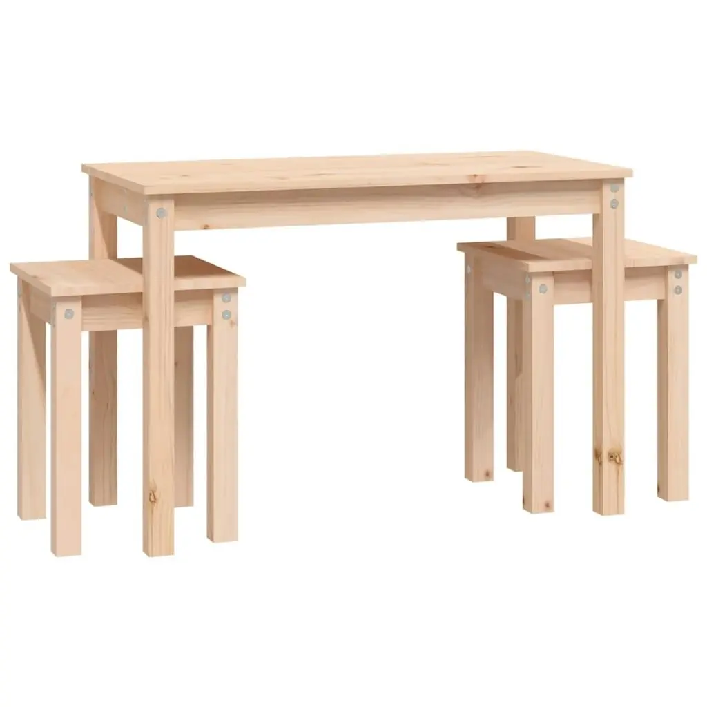 Nesting Tables 3 pcs Solid Wood Pine 824978