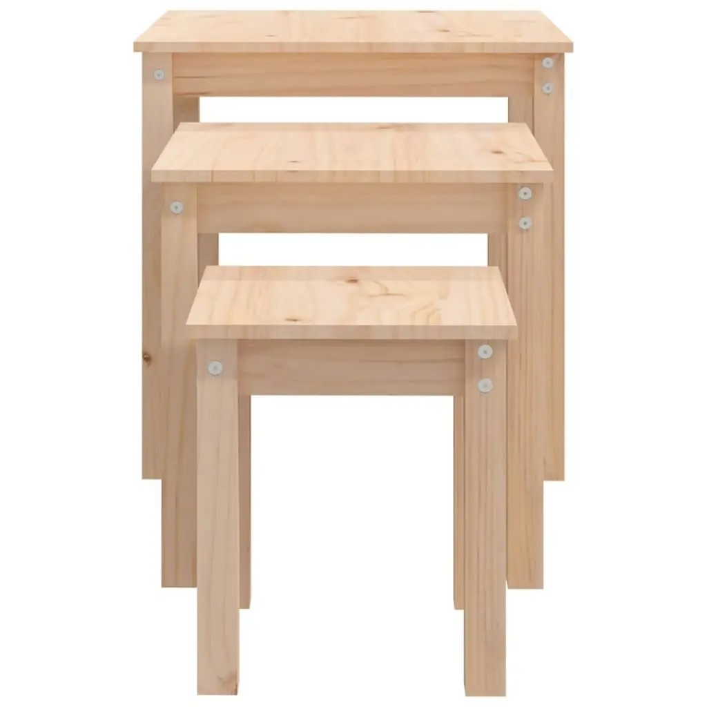 Nesting Tables 3 pcs Solid Wood Pine 824973