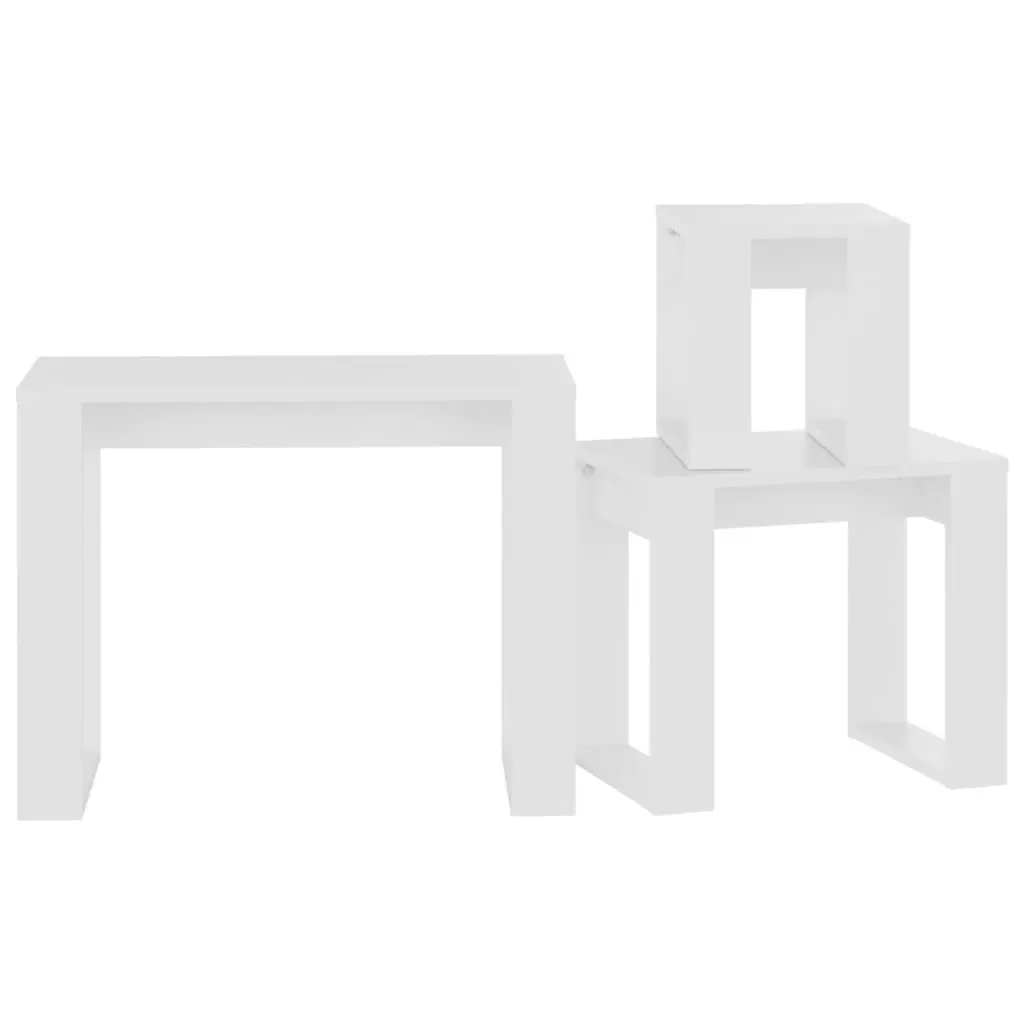 Nesting Tables 3 pcs White Engineered Wood 808603