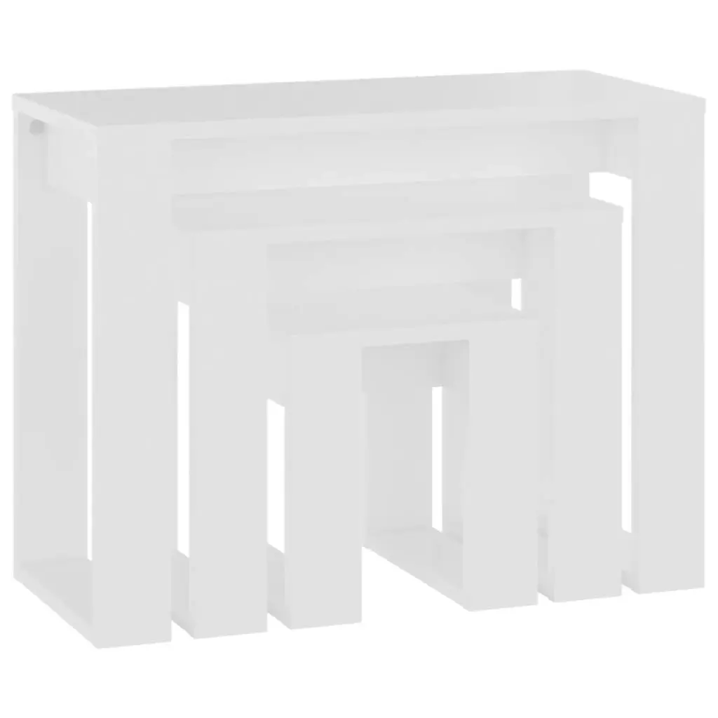 Nesting Tables 3 pcs White Engineered Wood 808603