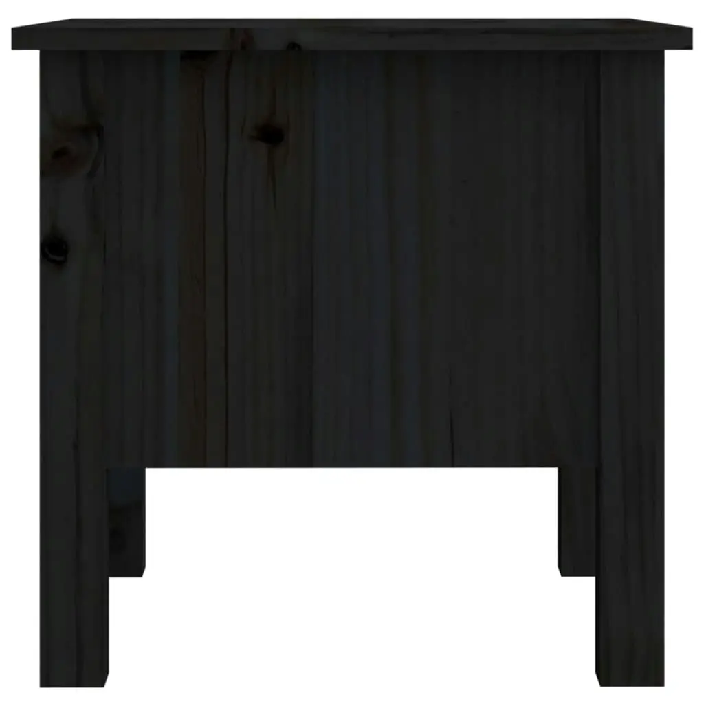 Side Table Black 40x40x39 cm Solid Wood Pine 813792