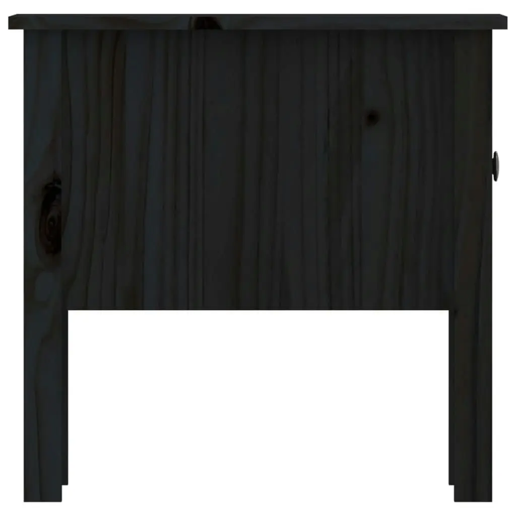 Side Table Black 50x50x49 cm Solid Wood Pine 813802