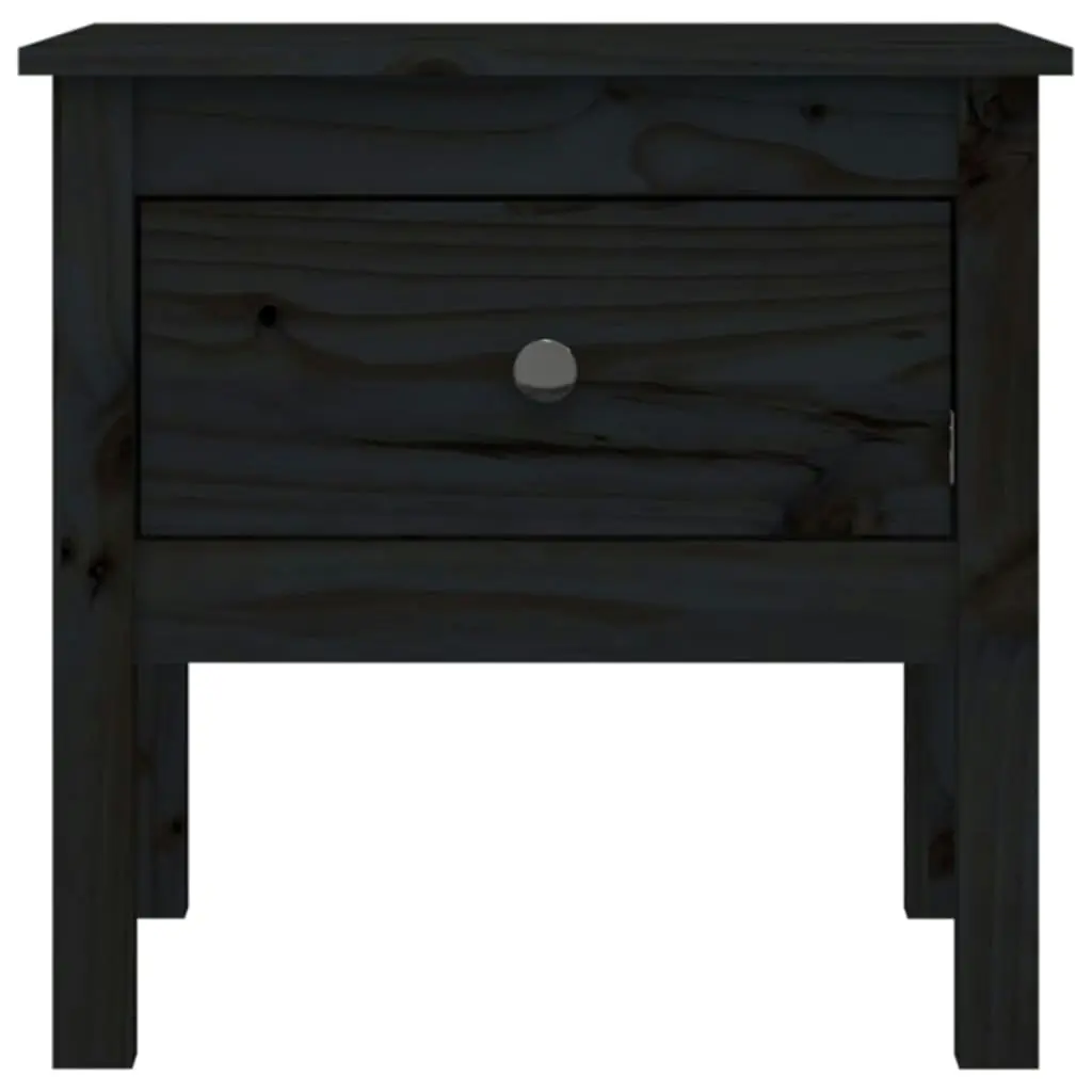 Side Table Black 50x50x49 cm Solid Wood Pine 813802