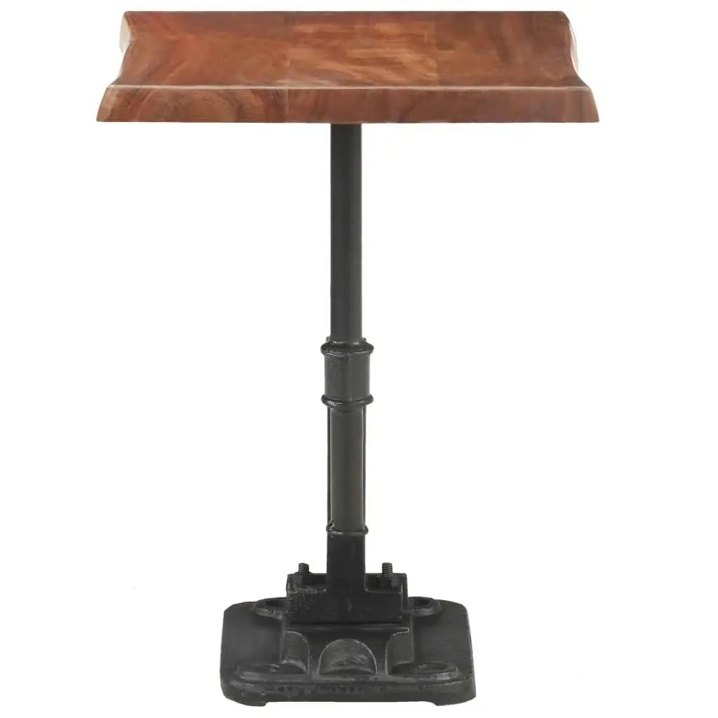 Side Table Brown 45x35x49 cm Solid Acacia Wood & Cast Iron 321082