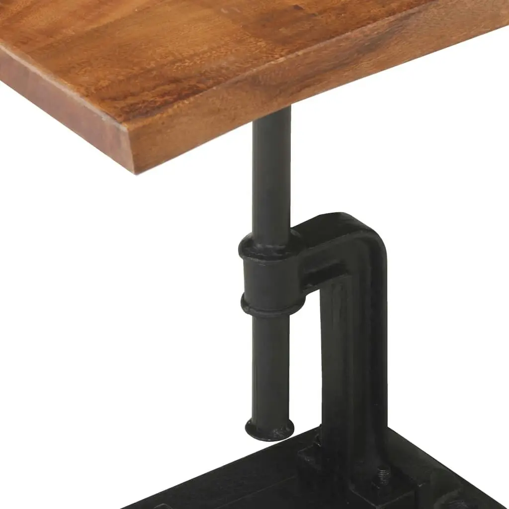 Side Table Brown 45x35x49 cm Solid Acacia Wood & Cast Iron 321082