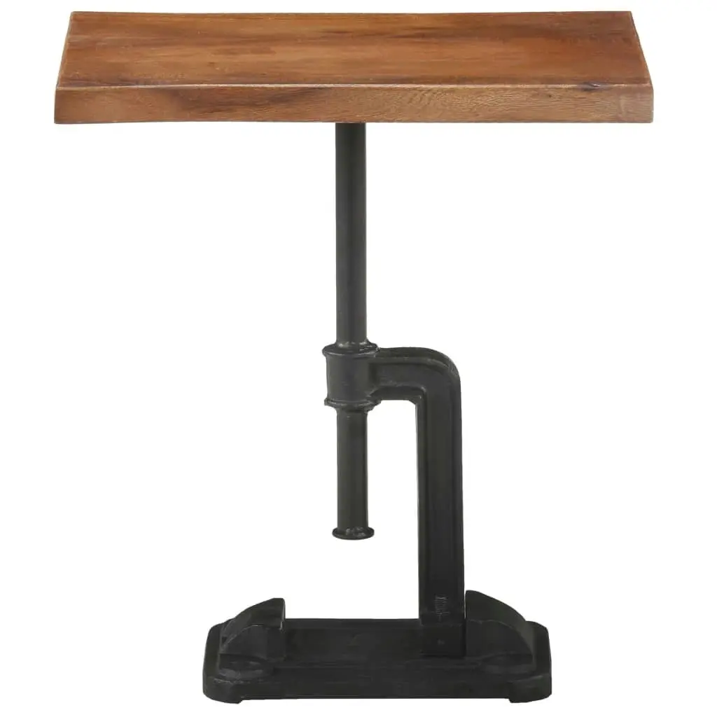 Side Table Brown 45x35x49 cm Solid Acacia Wood & Cast Iron 321082