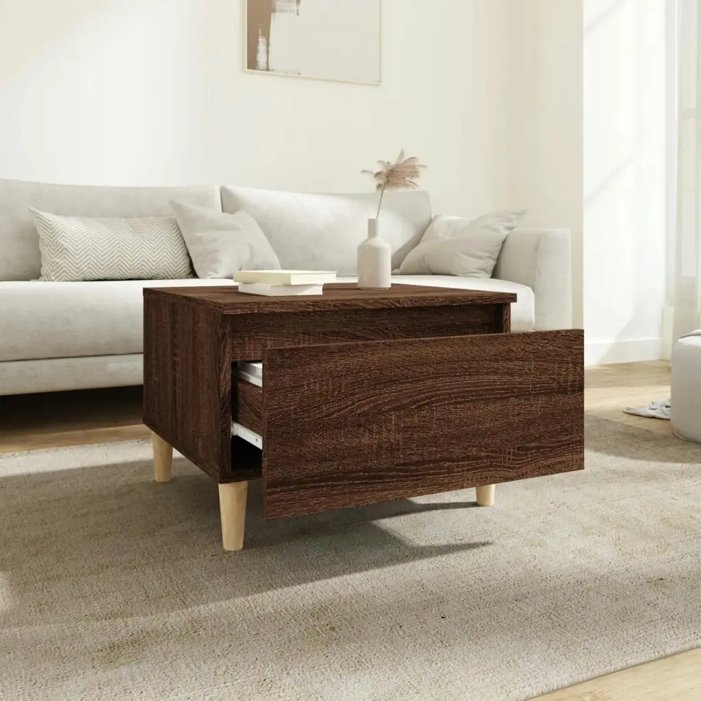 Side Table Brown Oak 50x46x35 cm Engineered Wood 819514